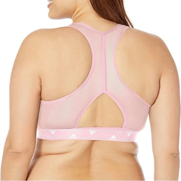 Adidas Powerreact Training Medium Support Sports Bra in Mauve Pink Color Sz 3X - Picture 2 of 6